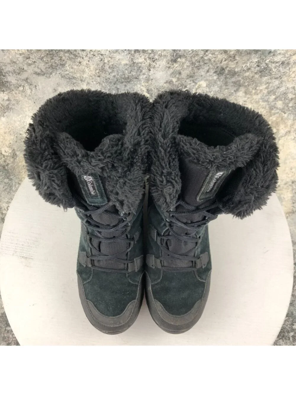 Columbia Women's Size 6.5 Ice Maiden II Black Quilted Waterproof Winter Boots